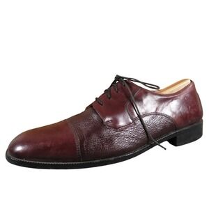 Pronto Uomo Firenze Men's 11 Burgundy Leather Cap Toe Oxford Dress Shoes Classic